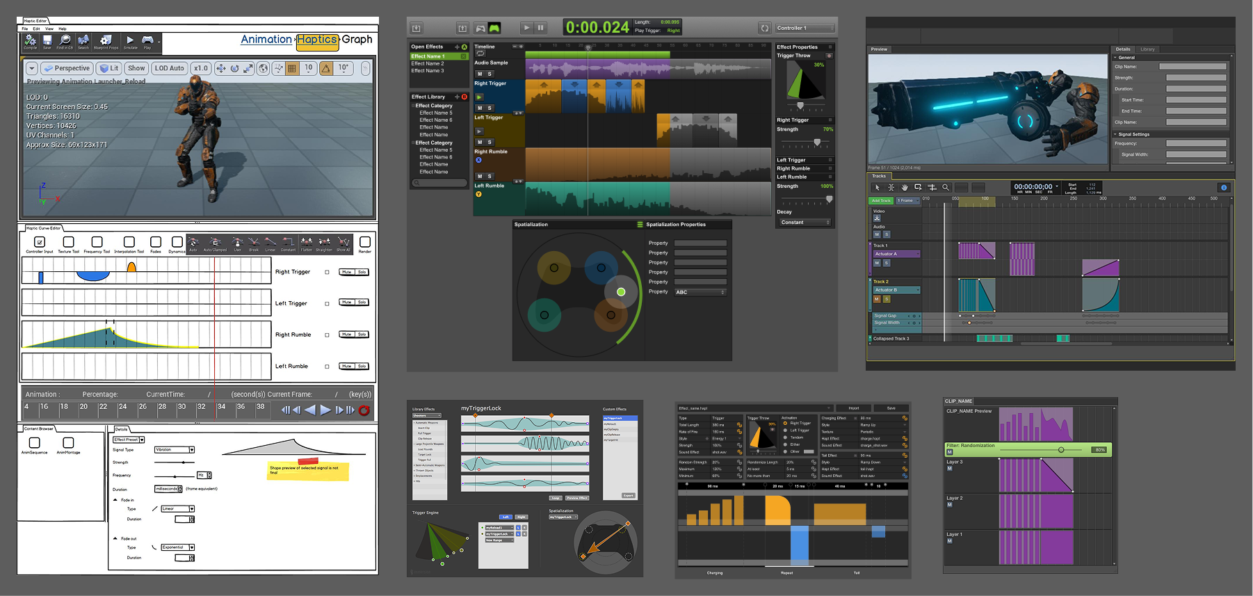 There were many design iterations explored for the Unreal version before we decided to focus on an engine-native style.